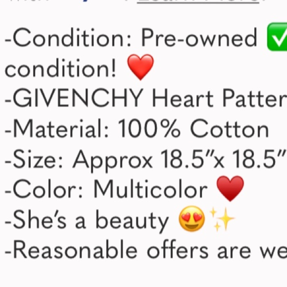 Givenchy Colorful Heart Pattern Handkerchief / Ne… - image 7